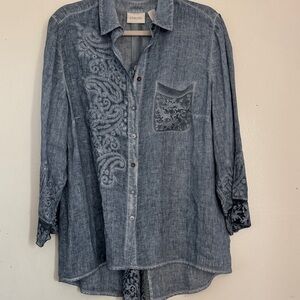 Chico's Casual Blue Button Down Shirt